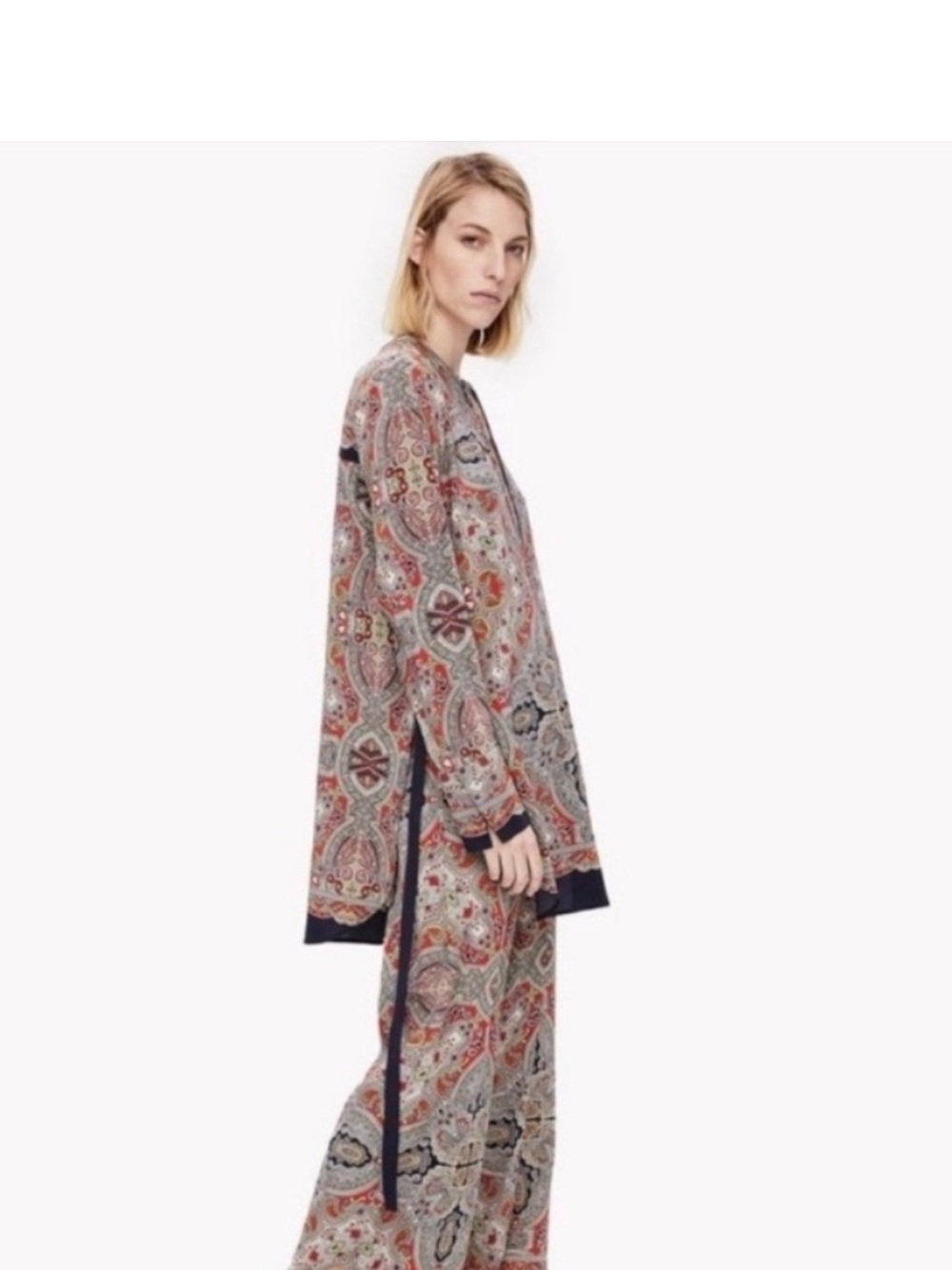 NWOT Theory 100% Silk Maraseille Premont Paisley Print Tunic
